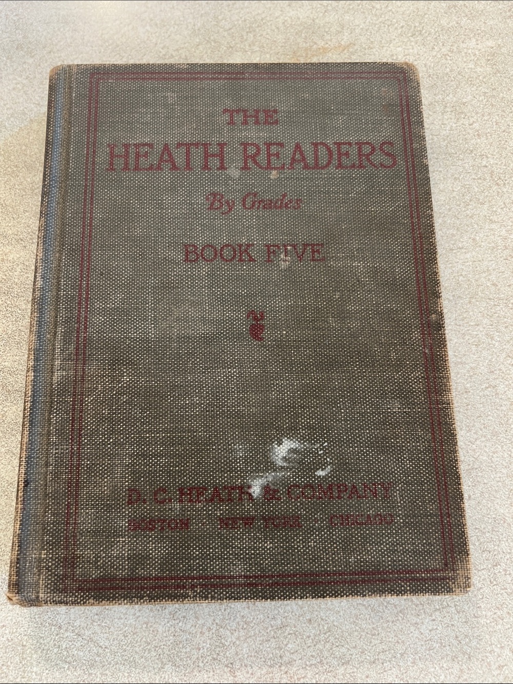Antique Heath Readers Book Five Hardcover in Olive Green